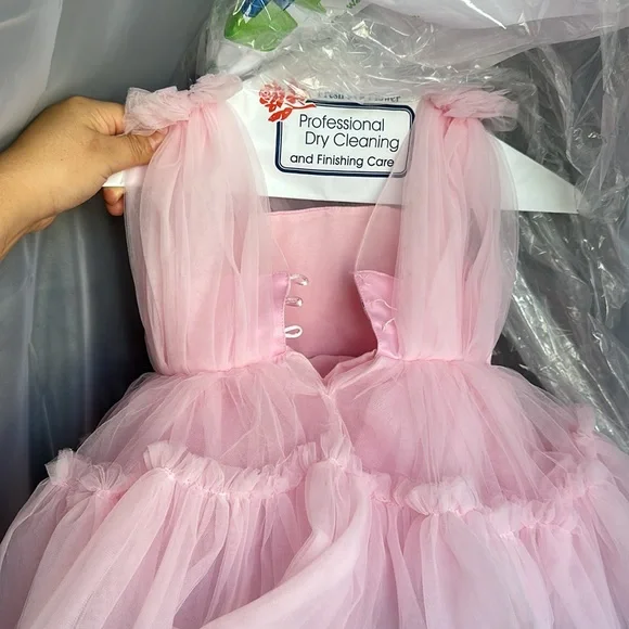 Pink tutu dress with rhinestones size toddler 3
